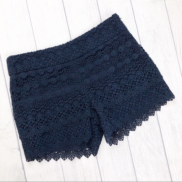 LOFT Pants - Ann Taylor Loft Navy Crochet Riviera Short‎ 4